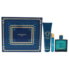 Versace Eros Men fragrance bottles with iconic design for daily wear.