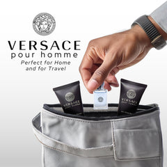 Versace Pour Homme mini set after shave balm suggests soothing grooming and skin conditioning