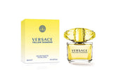 Versace Yellow Diamond bottle front view for radiant daytime elegance.