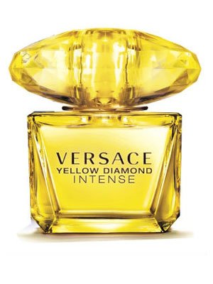 Versace Yellow Diamond Intense bottle shimmering for daytime elegance and confident style