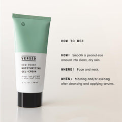 Versed Dew Point Gel Moisturizer texture swirl demonstrates light non-greasy hydration