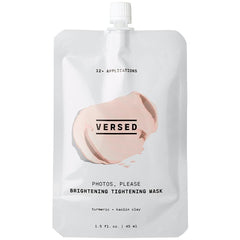 Versed Photos, Please jar closeup highlighting turmeric-clay formula for brightening.