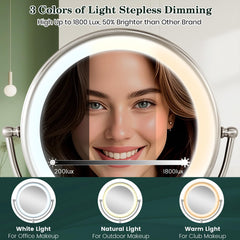 VESAUR mirror swivels 360 degrees for flexible viewing angles during makeup tasks.