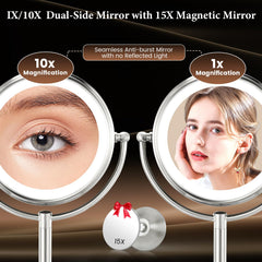 VESAUR 10x magnification detail highlights fine makeup lines with distortion-free view