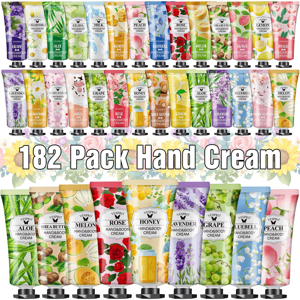 VESPRO 182-pack hand cream set with varied scents for daily moisture.