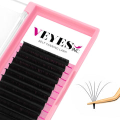 VEYES INC Easy Fan Volume Lashes close-up showing quick, even fans for efficient lash technicians