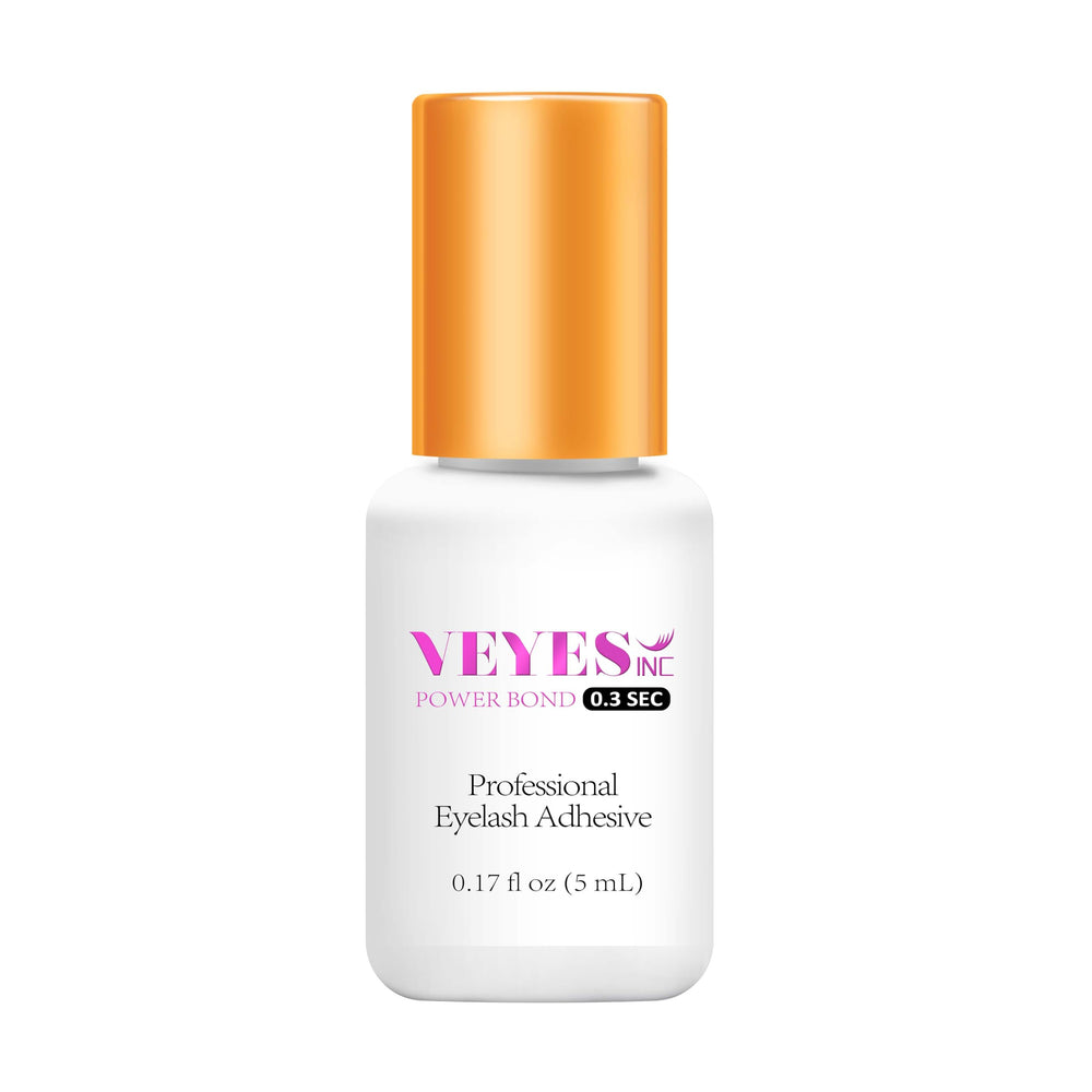 VEYES INC eyelash glue bottle close-up showing fast-dry performance for professionals.