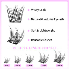 VEYESBEAUTY Lash Clusters Kit application tools demonstrate beginner-friendly use.