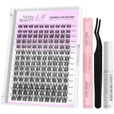 VEYESBEAUTY Lash Clusters Kit box and tray show organized lashes for quick daily glam.