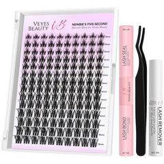VEYESBEAUTY Lash Clusters Tray with Camellia mixed-length lashes for flexible daily looks.