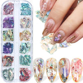 Vezocim abalone seashell sequin 12 colors add radiant shine to nails.