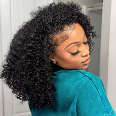 VFFTI kinky-curly half wig 18-inch shows natural volume for seamless blending.