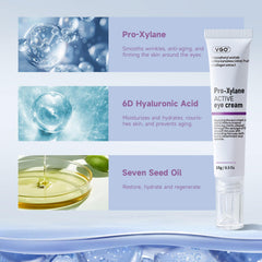 VGO Eye Cream texture close-up reveals light, non-greasy cream ideal for makeup base.
