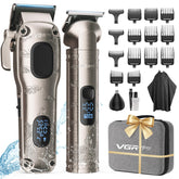 VGRPRO hair clippers set in compact EVA case for easy storage.