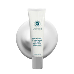 VI Derm SPF 50 Daily UV Defense bottle front showing oil-free protection