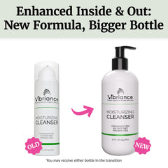 Vibriance Moisturizing Cleanser Niacinamide and Shea Butter close-up showing nourishing ingredients.