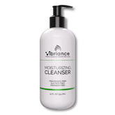 Vibriance Moisturizing Cleanser oil-to-foam texture poured for gentle cleansing and hydration.