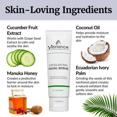 Vibriance Ultra-Gentle Face Scrub manuka-honey image emphasizes soothing nourishment.
