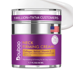 VicGFHS Neck Cream tube closeup shows silky formula for smoother, firmer-looking skin.