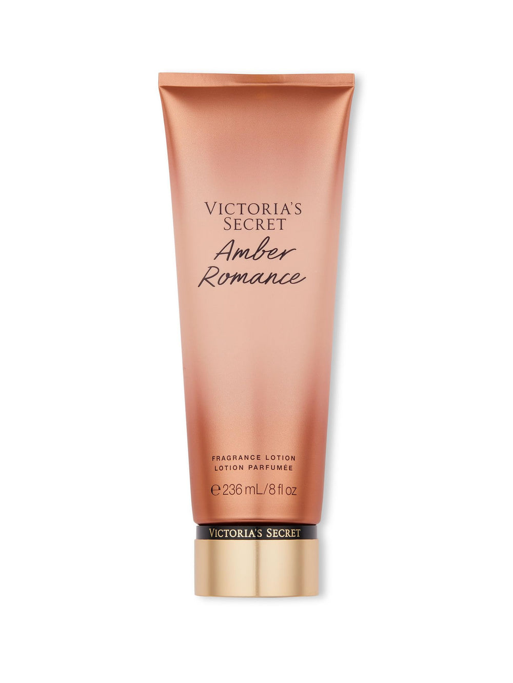 Victoria's Secret Amber Romance bottle close-up highlighting warm amber notes for evening fragrance