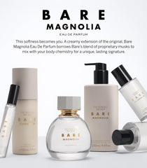 Victoria's Secret Bare Magnolia label close-up, highlighting radiant floral notes for a fresh everyday scent.