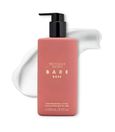 Victoria's Secret Bare Rose lotion bottle close-up highlighting pear skin note for everyday elegance