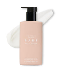 Victoria's Secret Bare Sueded Vanilla lotion bottle front for quick hydration and warm vanilla aroma