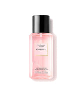Victoria's Secret Bombshell Mini Fragrance Mist bottle close-up with fruity floral notes for daily wear.
