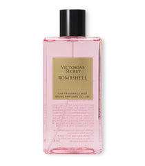 Victoria's Secret Bombshell Mist bottle closeup for a quick daily fragrance refresh.