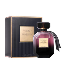 Victoria's Secret Bombshell Oud bottle closeup reveals rich oud ideal for evening wear.