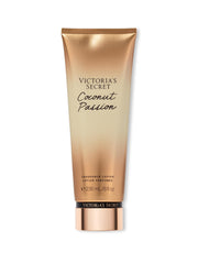 Victoria's Secret Coconut Passion lotion bottle highlights hydrating formula for silky skin.