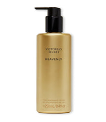 Victoria's Secret Heavenly Fine Fragrance Lotion pump shows easy, mess-free moisturization.