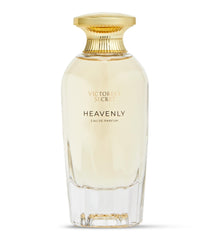 Victoria's Secret Heavenly gold musk note close-up emphasizing warm mood.