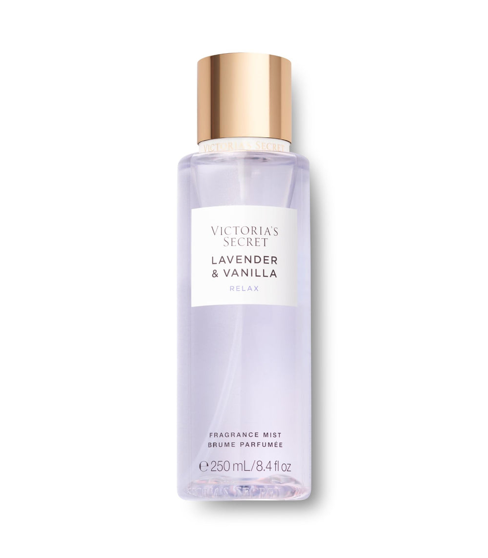 Victoria's Secret Lavender & Vanilla mist bottle close-up for daily refresh