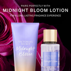 Victoria's Secret Midnight Bloom mist applied to pulse points for daily wear.