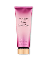 Victoria's Secret Pure Seduction lotion bottle showing fruity plum and freesia scent