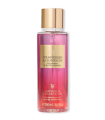 Victoria's Secret Strawberries and Champagne mist bottle with sparkling scent for daily wear.