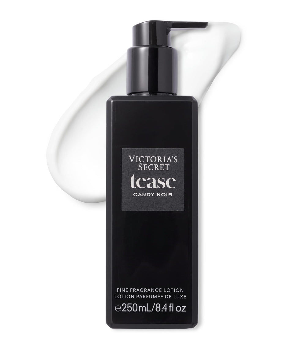 Victoria's Secret Tease Candy Noir fragrance lotion bottle for luxurious daily scent and hydration.