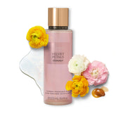 Victoria's Secret Velvet Petals Shimmer bottle pour shows easy-to-apply fragrance and subtle shimmer