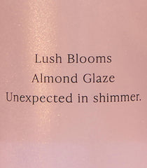 Victoria's Secret Velvet Petals Shimmer closeup label highlights blooms and almond glaze