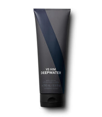 Victoria's Secret VS Him Deepwater lotion bottle shows refreshing fragrance and quick-absorption.
