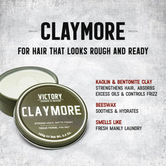 Claymore matte finish on hair demonstrates non-shiny texture