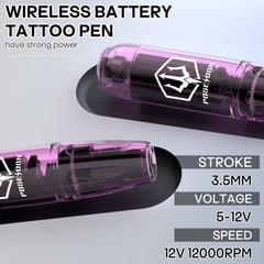 Vidattx Poseidon 1400mAh batteries power extended tattoo sessions.