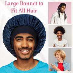 Vidsel double-layer satin bonnet closeup emphasizes secure fit during night use.