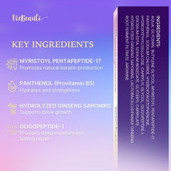 VieBeauti Lash Serum 3mL bottle on vanity shows vegan cruelty-free beauty promise.