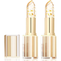 Vienflona color-changing lipstick 2pcs hero image shows adaptive pink shade on lips.