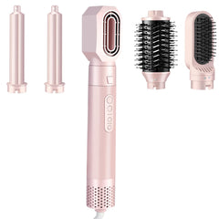 Vietoraeud 5-in-1 styler pink front view, fast drying for busy mornings.