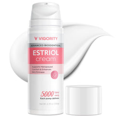 Vigority Bioidentical Estriol Face Cream bottle closeup for daily hydrating moisturizer