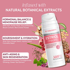 Vigority Bioidentical Estriol Face Cream hand application showing easy daily use
