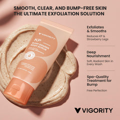 Vigority KP Bump Eraser with walnut shell powder exfoliates dead skin and cleans pores.